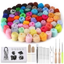 Needle Felting Kit, 149 Pieces Needle Felting Tools for Beginner, 72 Colors W...