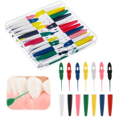 Acellegic 50 Pcs Reusable Toothpicks 1 Count (Pack of 50), Various Colors 