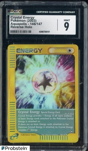 2003 Pokemon Aquapolis Reverse Holo #146 Crystal Energy CGC 9 MINT