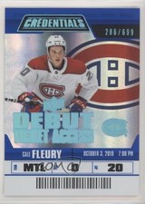 2019 Upper Deck Credentials Debut Ticket Access /699 Tier 2 Cale Fleury #91 x6g