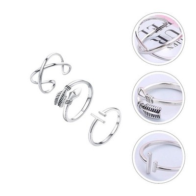 3 PCS Stilvoller Fingerschmuck Ringe Verstellbar Kreativer Fingerring