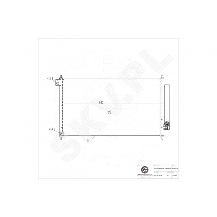 Condenseur de clim pour Honda Civic IX 80110TX6A01 à flux parallèle