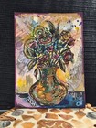 ACEO Original Flowers Vase Abstract Bouquet By Crystal Valentine Painting Mini — photo 7