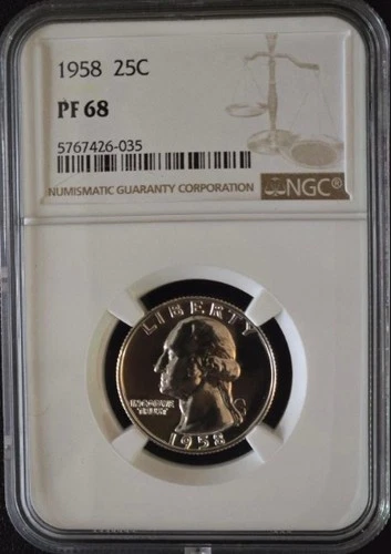 1958 Proof 68 Washington Quarter - FREE SHIPPING