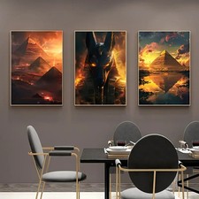 3pcs Modern Mythology Egyptian God Wall Art Poster Prints Wall Decor