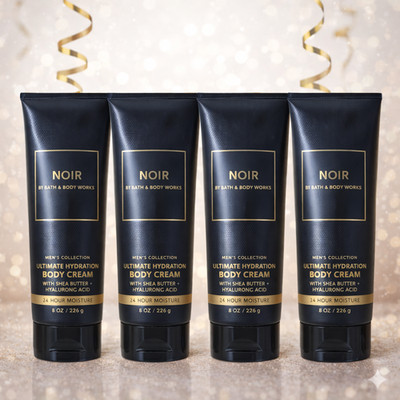 Bath & Body Works - Men's Noir Ultimate Hydration Body Cream 8 oz [4 Pack]