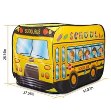Kids Play Tent School Bus Kids Toys Decor Playhouse Indoor Outdoor Pop Up Play