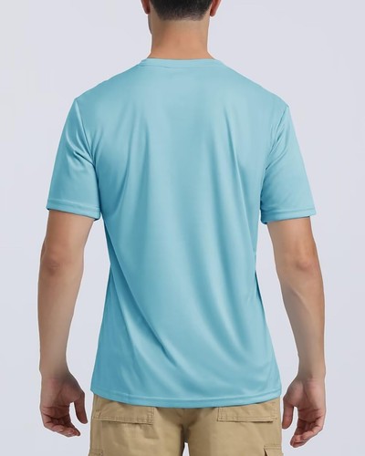 UPF50+ Men's UV Shirts Short Sleeve Quick Dry Performance Gym Workout Athletic T - Picture 101 of 139