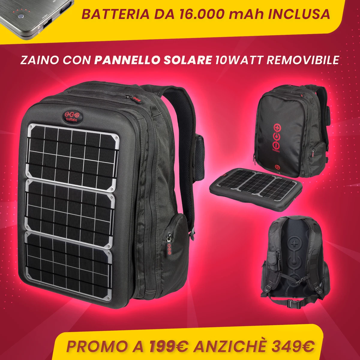 Zaino fotovoltaico clearance