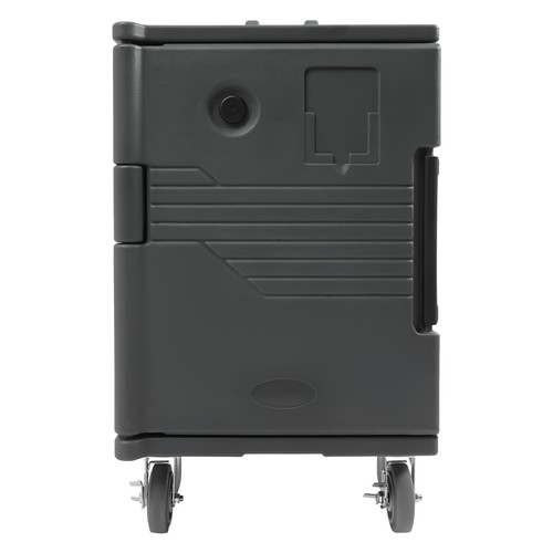 Gray Food Pan Carrier 90L Insulated Front Loader Catering Dish Box w/ Wheels - Picture 12 of 21