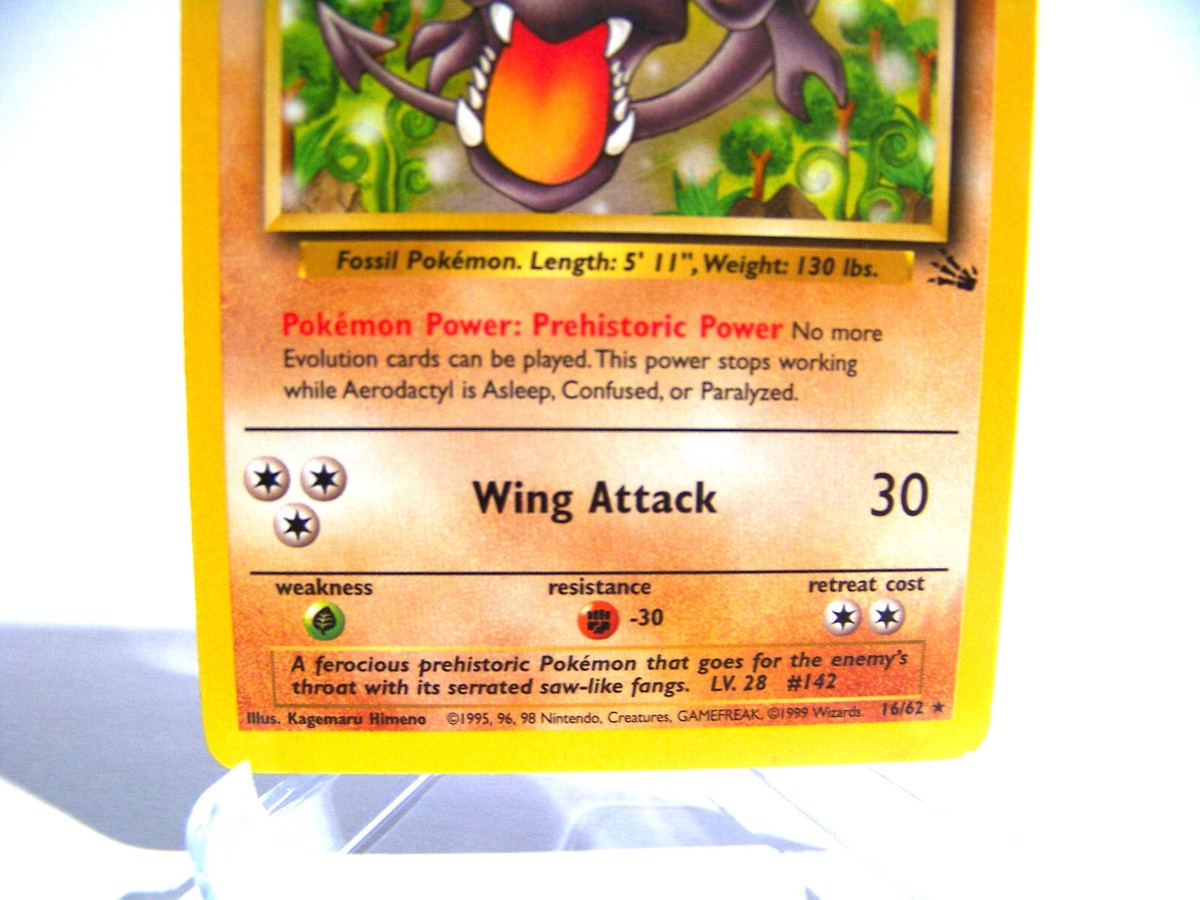 Aerodactyl Fossil Non Holo Rare - Vintage Pokemon Card 16/62 EX+/