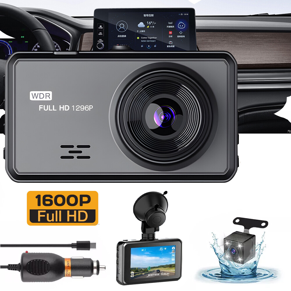 Dual Dash Cam Front and Rear with Night Vision Mirror DVR Recorder-image