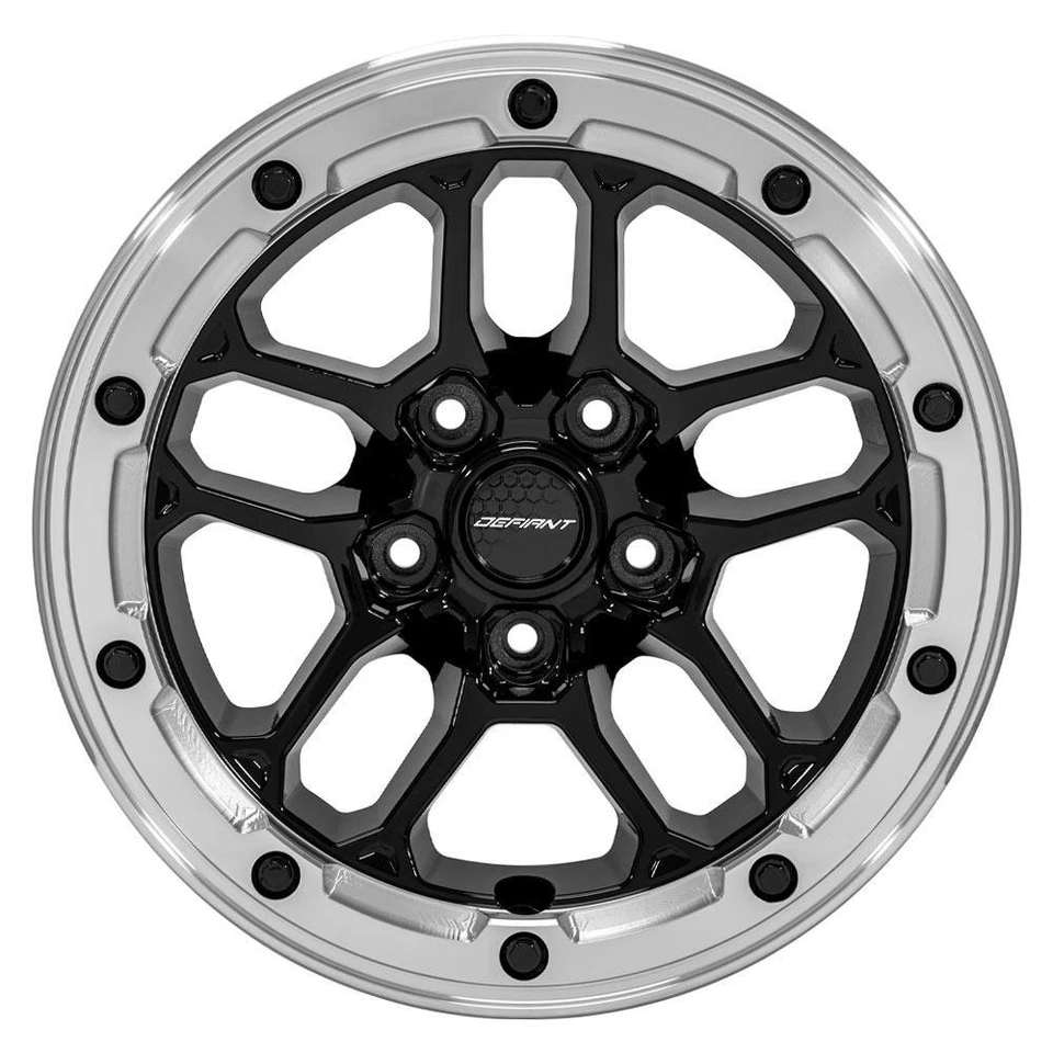 Juego (4) Ruedas y Neumáticos Wrangler Gladiator 17x8 Mecanizados Negro Defiant DF01 Foto 2 de 4