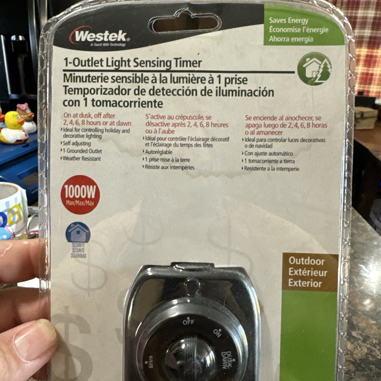 Westek TM14DOLB Black 120V 15A 1000W Programmable Outdoor Photocell Timer New