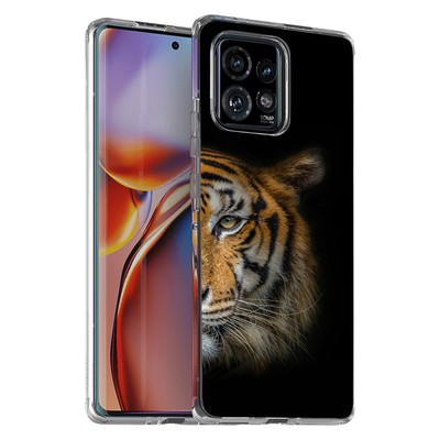 For Motorola   (Edge,One 5G,Ace,UW,X40,30),Slim Cover,Tiger Photo Print,USA
