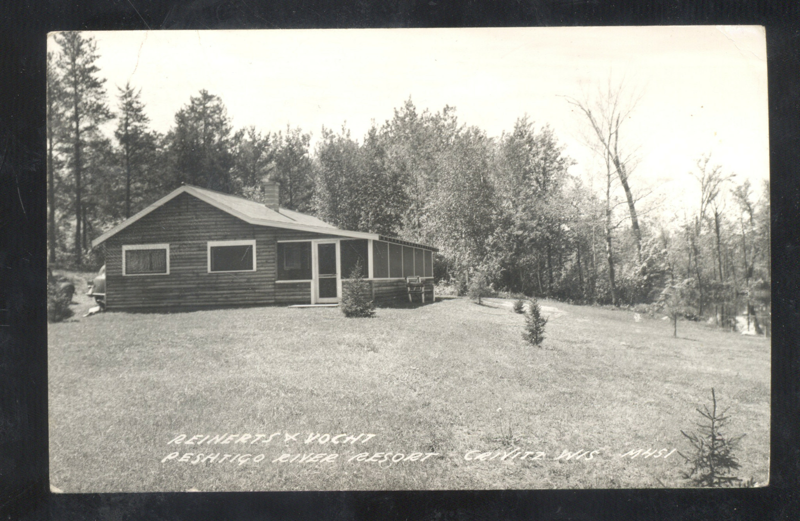 RPPC CRIVITZ WISCONSIN PESHTIGO RIVER RESORT VINTAGE REAL PHOTO