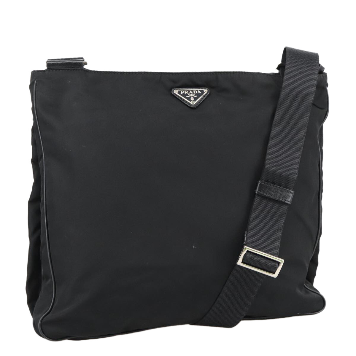 【無料郵送/関税込/正規品】 Prada Tessuto Nylon Pouch Black 1 PRADA Shoulder Bag Nylon Black Silver Auth yk16168 | eBay
