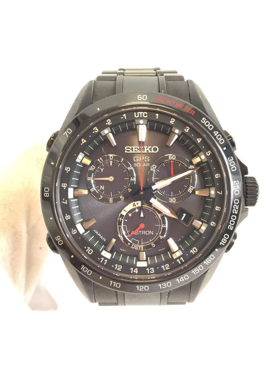 Seiko Astron 8X82 0AH0 1 GPS Date Ceramic St.Steel 10Bar Black Solar Mens Watch