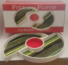 Fitz and Floyd Cocktails, Anyone? Chip and Dip Set Excellent Condition HTF