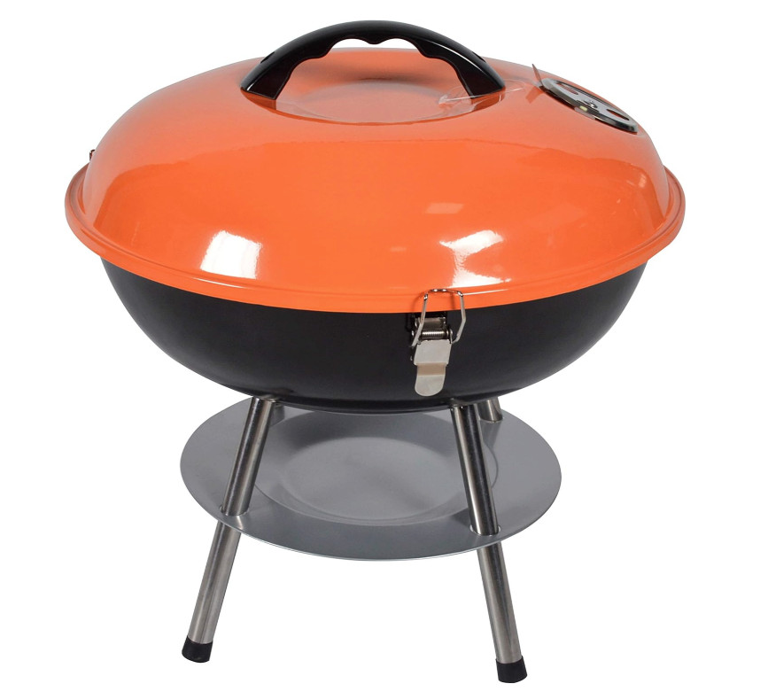 Premium 14" Portable Charcoal Grill & Smoker for Outdoor BBQ