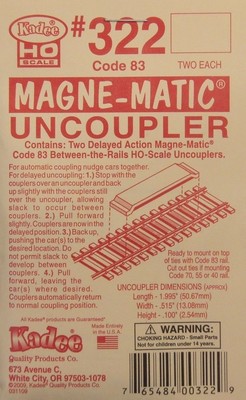 Kadee HO / On30 Scale ~  #322 ~ Permanent Magnet Delayed Uncoupler ~ Code 83