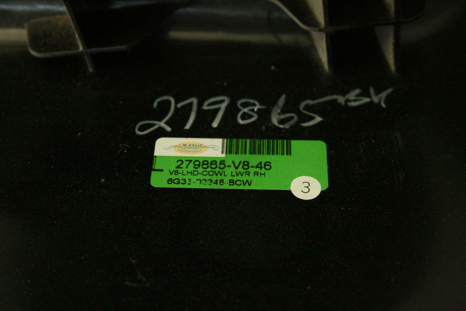 09 Aston Martin Vantage V8 Cowl Trim Panel Right Passenger Side 6G33-02348-BCW