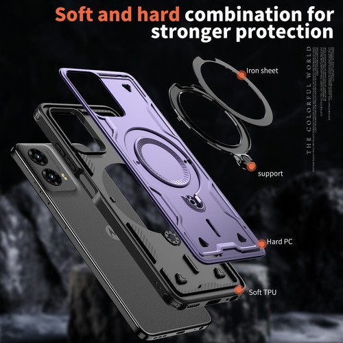 Funda con soporte magnético resistente a prueba de golpes para Motorola G Stylus/Power/Play 2025 - Imagen 33 de 49