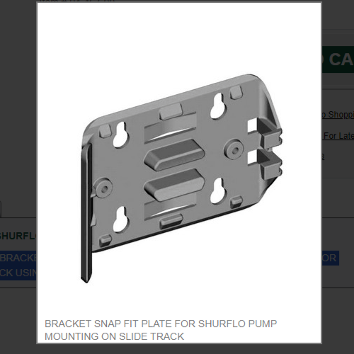 BRACKET SNAP FIT PLATE FOR SHURFLO PUMP MOUNTING ON SLIDE