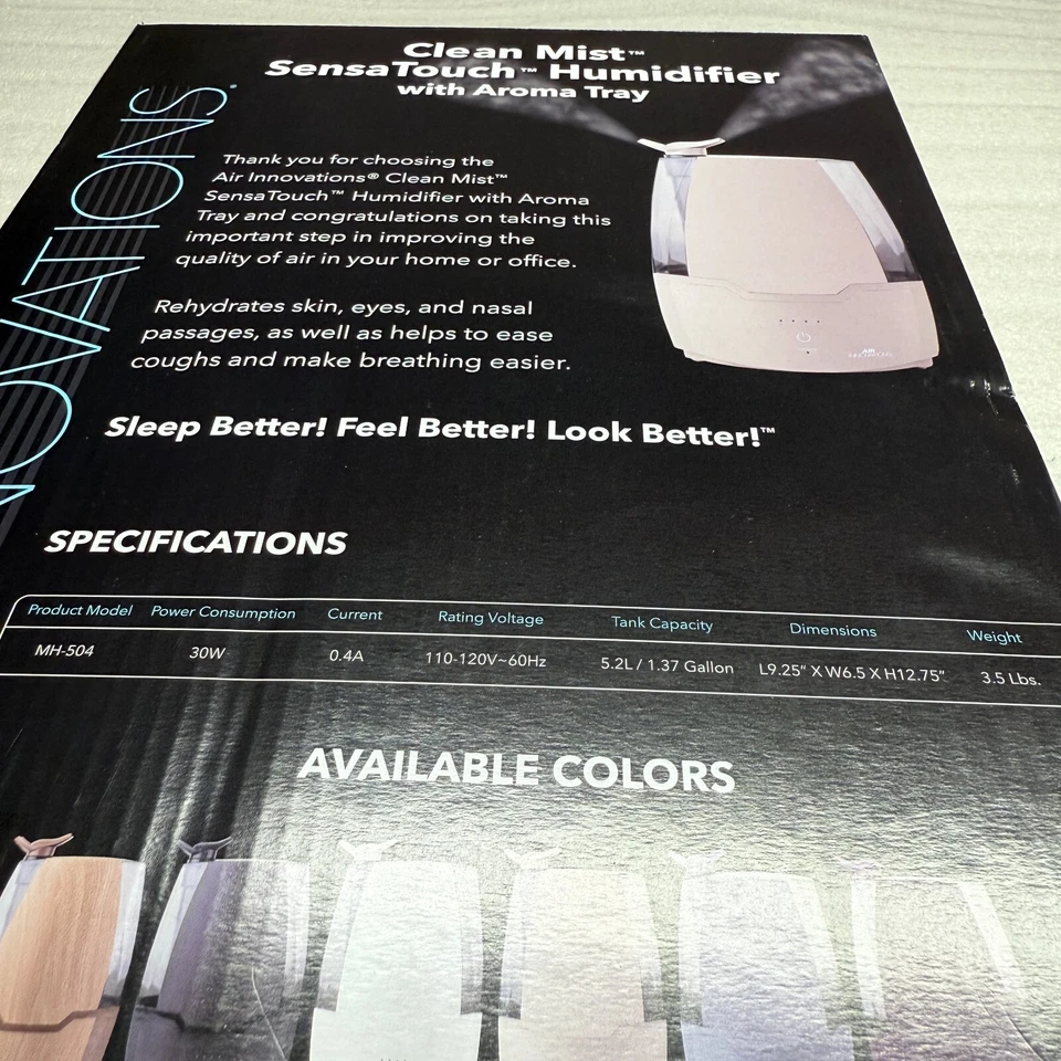 Humidificador Air Innovations Clean Mist con bandeja Sensa Touch y aroma (crema) Foto 3 de 4