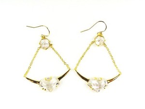 Authentic ALEXIS BITTAR $245 Sparkling Gold Plated Clea Cubic Zirconia Chandelier Earrings