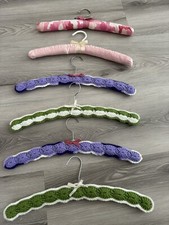 Padded Hangers Lot of 9 Crocheted and Satin