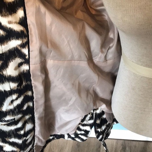 Sandro Studio Leopard Animal Print Jacket Button Up with Belt Mid Length Sz M - Picture 10 of 11