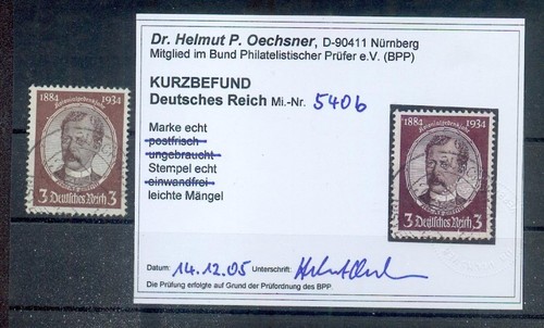 DR-3.Reich 540yb Color! BPP Befund Stamped (A1557