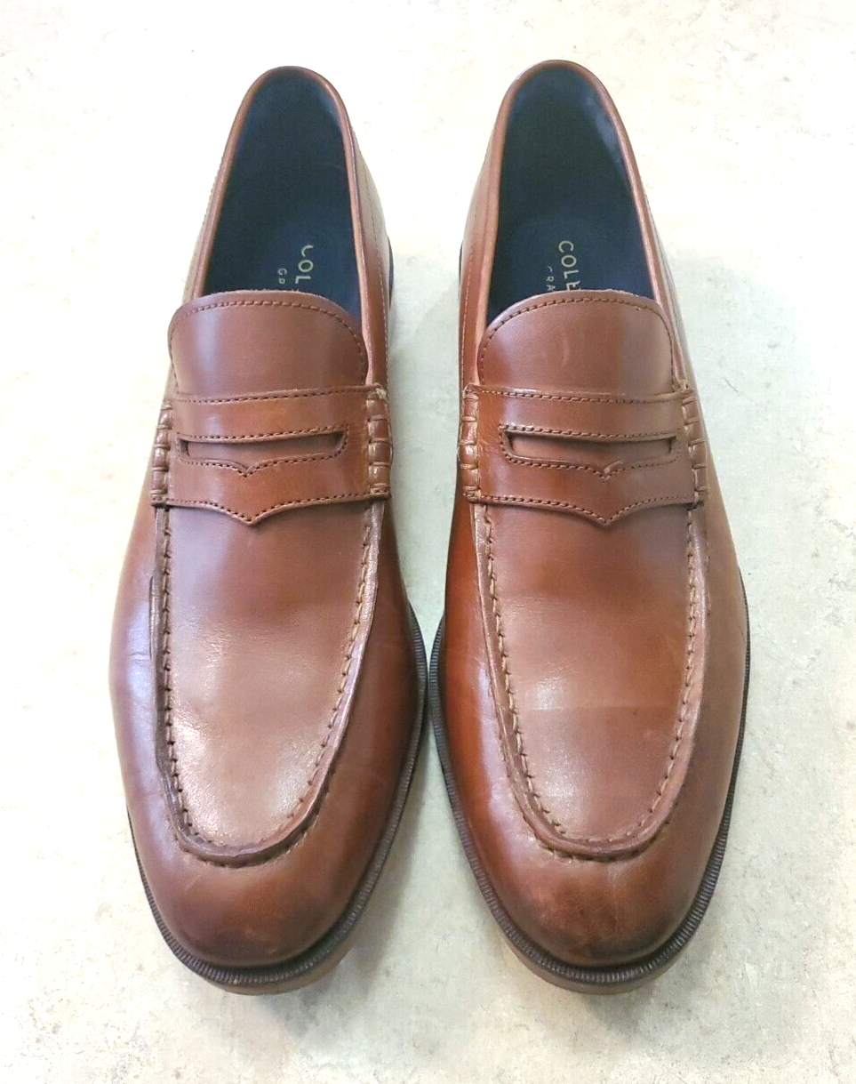 SAOLA Scarpe mocassini Cole Haan uomo Grand + DRS Penny marrone britannico taglia 10M C25070
