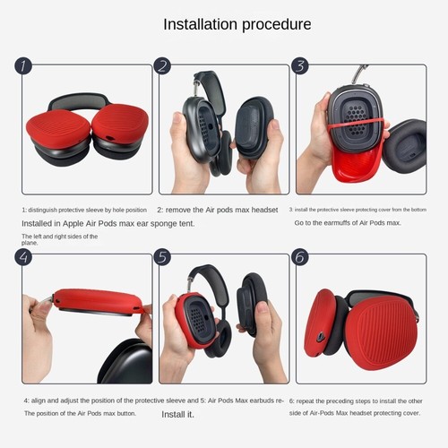 Anti-Scratch Protective Silicone Protector Case Cover Sleeve For AirPods Max - Photo 2 sur 15