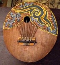 Vintage Thumb Piano Coconut Handmade Karimba Musical Instrument Indonesia