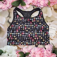 VICTORIA'S SECRET Sport Black Sports Bra Medium M NEW Active Gym Yoga VS Jeweled