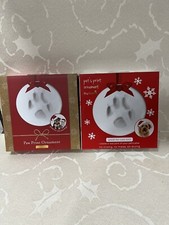 Lot Of 2 Memory Pet Paw Print Air Dry Clay Ornament Kits for Dog or Cat Keepsake