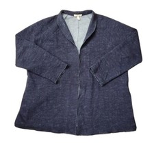 Eileen Fisher Women's LARGE Duster Cardigan Open Front Sweater Unlined USA Made