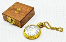 vintage Antique Brass Pocket watch Victoria 1875 with wooden Box Occasion Gift