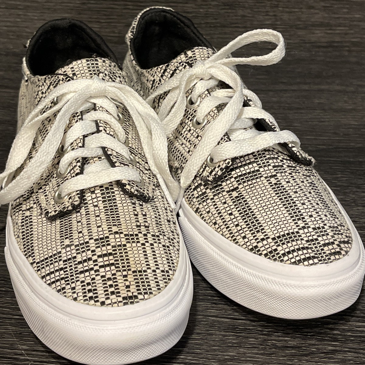 Vans Camden Ultracrush Optical Woven Deluxe Womens Size Black Cream  Sneaker