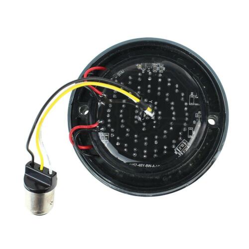 Eagle Lights 3 1/4" Harley LED Front Turn Signals White Running Chrome Trim Ring - Picture 6 of 7
