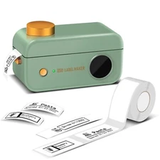 Large Label Maker Machine with Tape D50 for 3/5" to 9/10" tape Portable Therm...