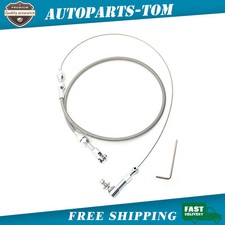 24" THROTTLE CABLE BRAIDED STAINLESS STEEL UNIVERSAL ACCELERATOR For FORD, CHEVY