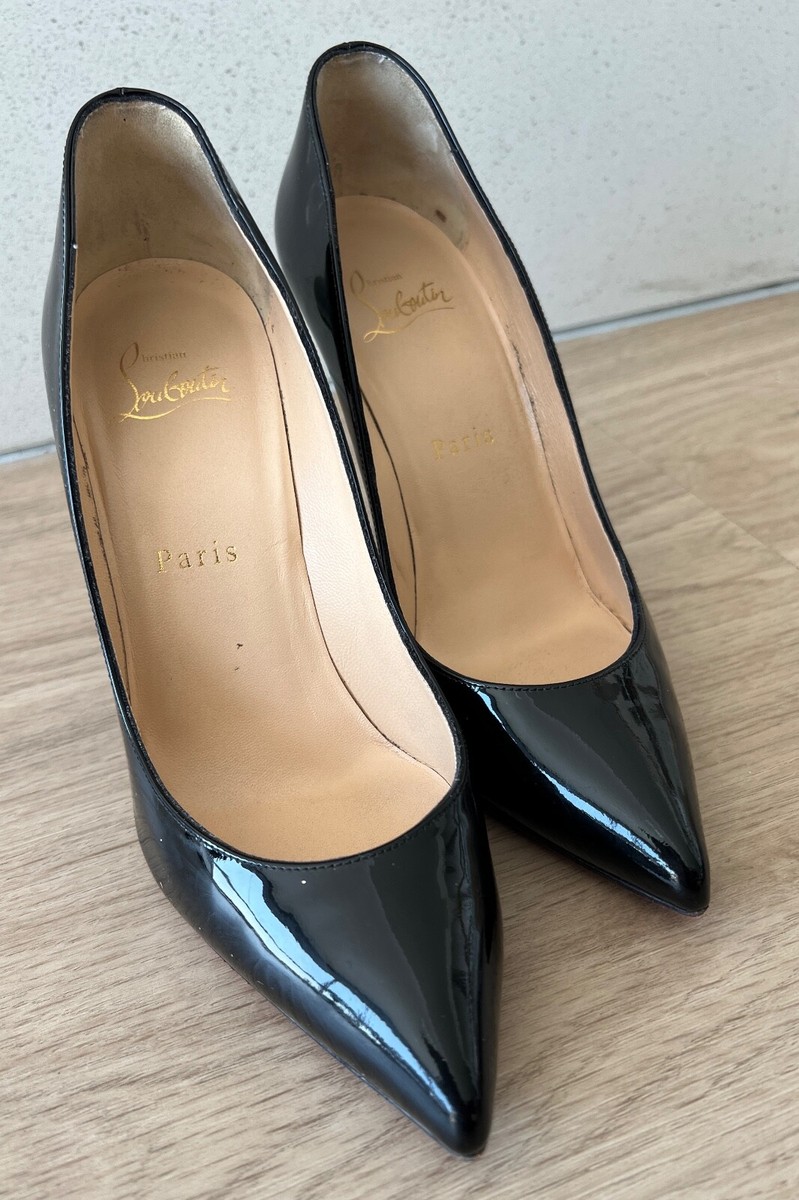 Christian Louboutin So Kate 120 Black Patent Leather Pointed Pumps