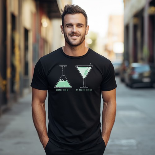 Normal My Kind Science cocktail t-shirt - Fun mixology! Quirky t-shirt with Unis - Picture 9 of 46