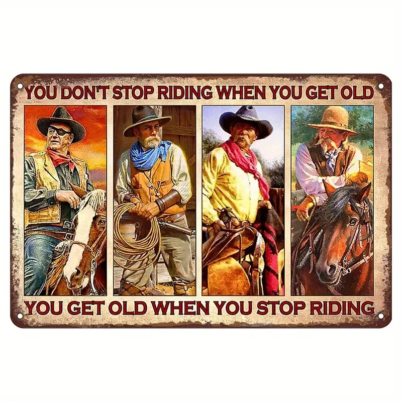 You Don't Stop Riding When You Get Old  12 x 8 inch Metal Sign Retro - Image 2 of 3