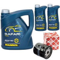MotoröL Set Mannol 20W-50 Safari 7 Liter + ÖLfilter FüR Opel Frontera B 2.2 Dti