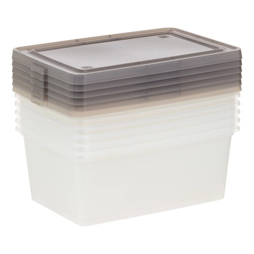 Qt. Plastic Storage Bins with Lids, Clear, Stackable Totes, Containers 8Pk - Picture 12 of 24