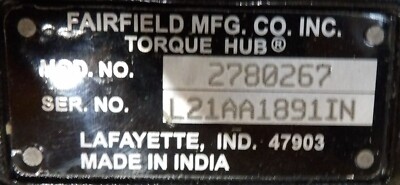 JLG 2780267 Torque Hub Drive Assembly Fairfield TLH1333315W for